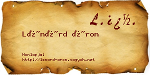 Lénárd Áron névjegykártya